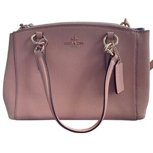 SOLD! Coach Crossgrain Leather Mini Christie Carryall – Tan (Gold Hardware)